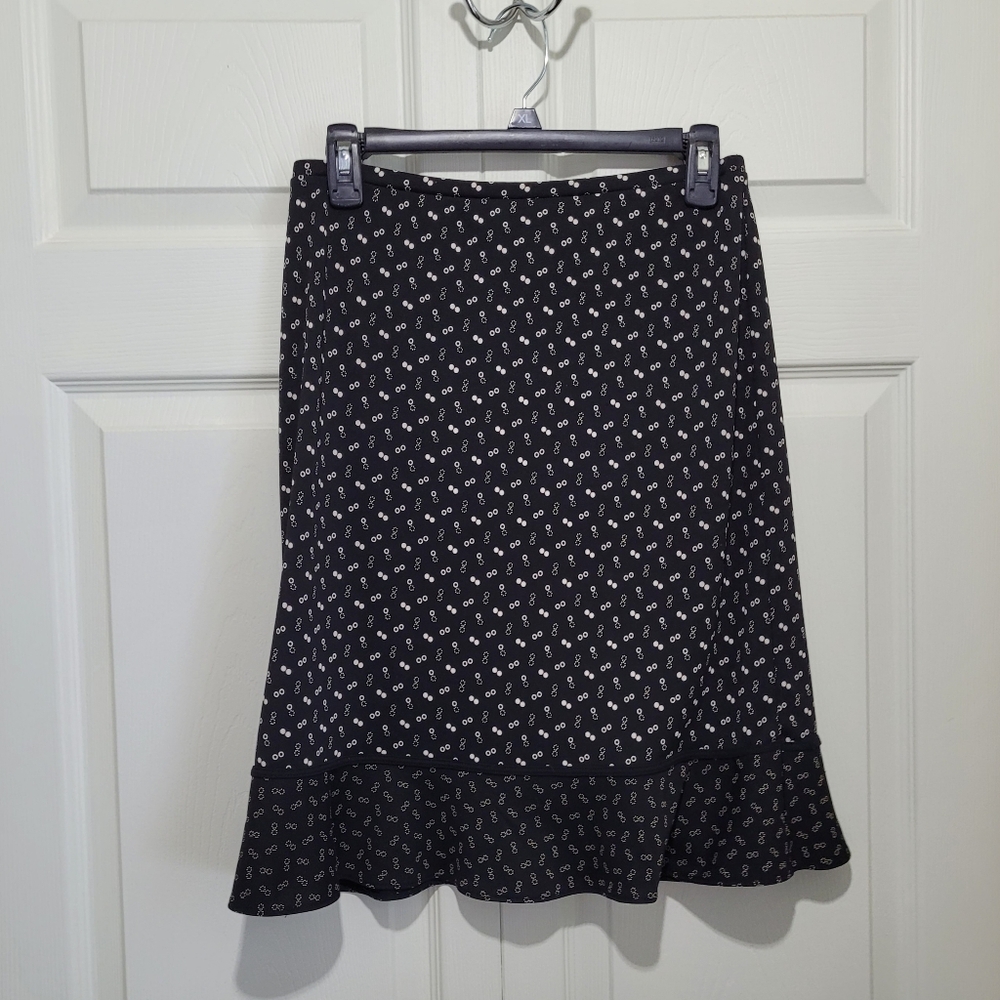 Ann Taylor Loft, Elegant Black and White Skirt, sz sm petite